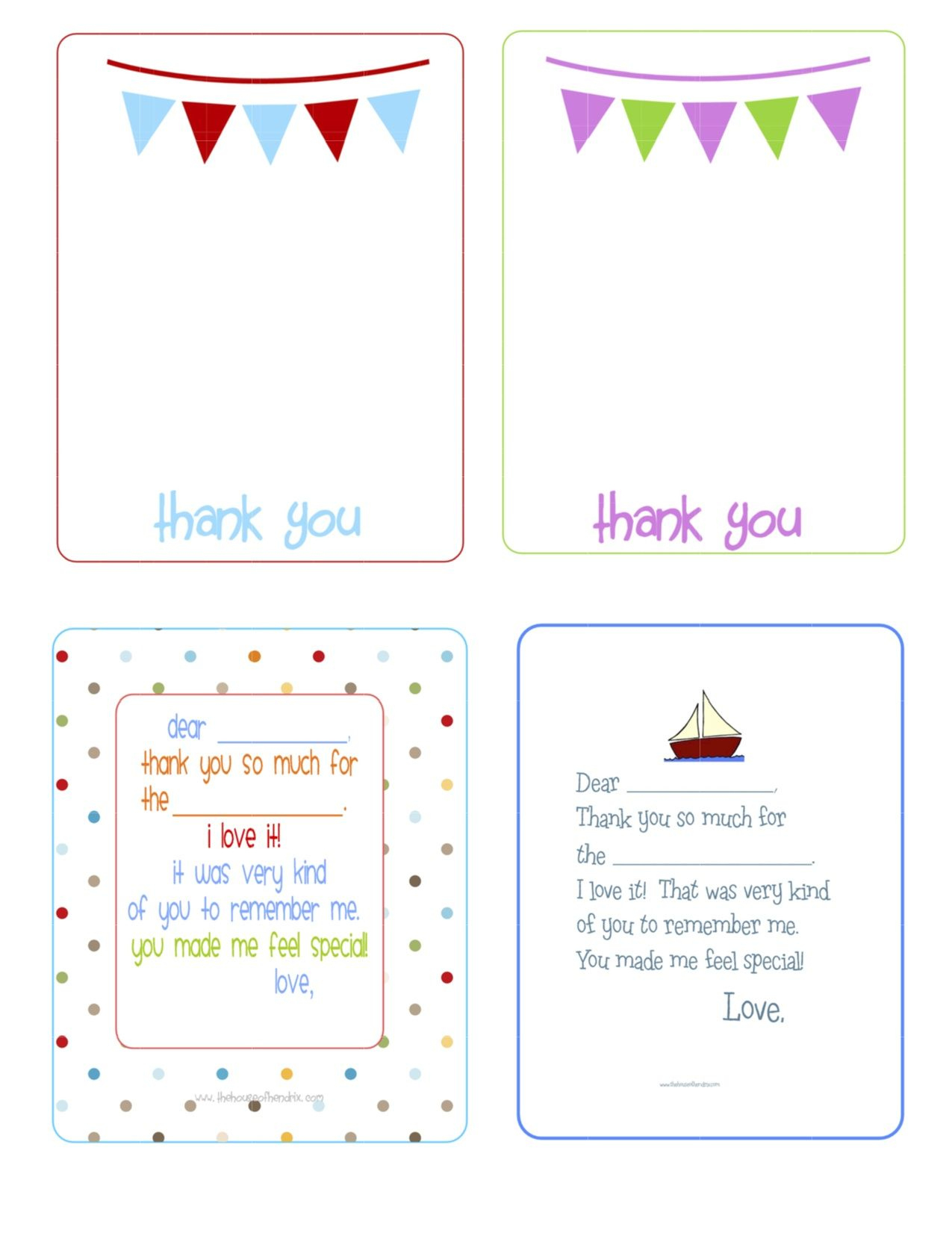 Printable Thank You Cards - The House Of Hendrix | Printable Thank in Thank You Cards Birthday Printable