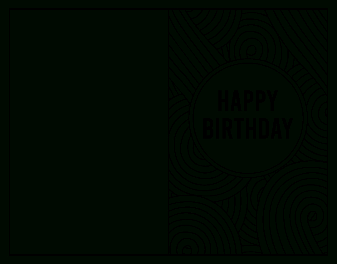 Quarter Fold Birthday Card Template for Happy Birthday Card Black and White Printable