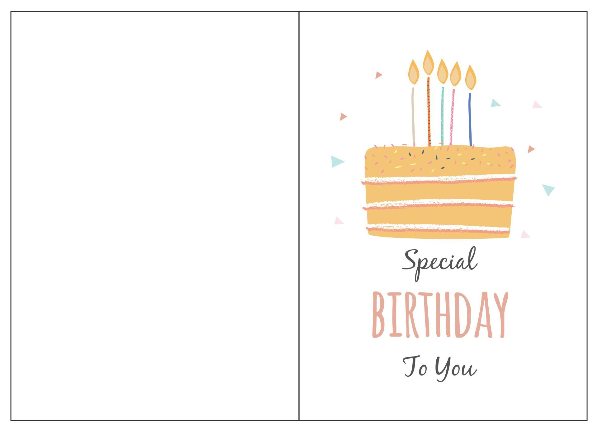 Quarter Fold Birthday Card Template throughout Free Printable Quarter Fold Birthday Cards