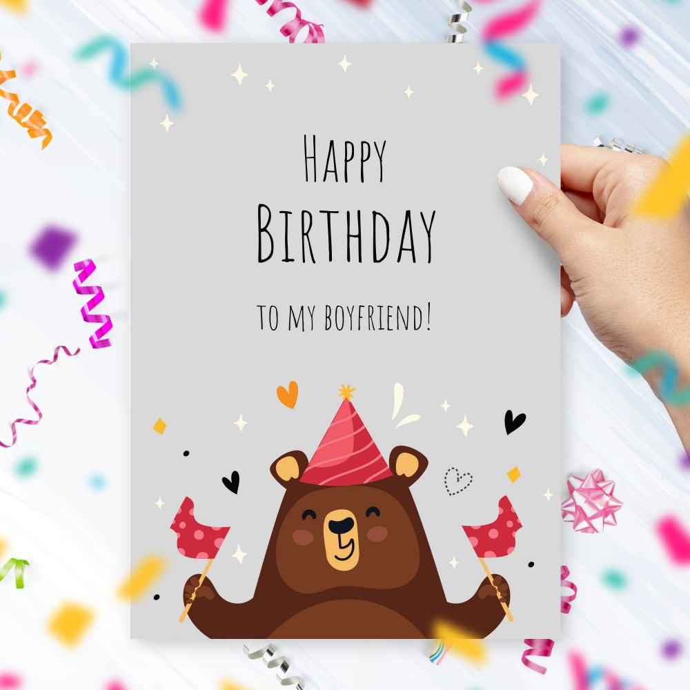 Romantic Birthday Card For Boyfriend Template Editable Online in Printable Birthday Cards For Him Romantic