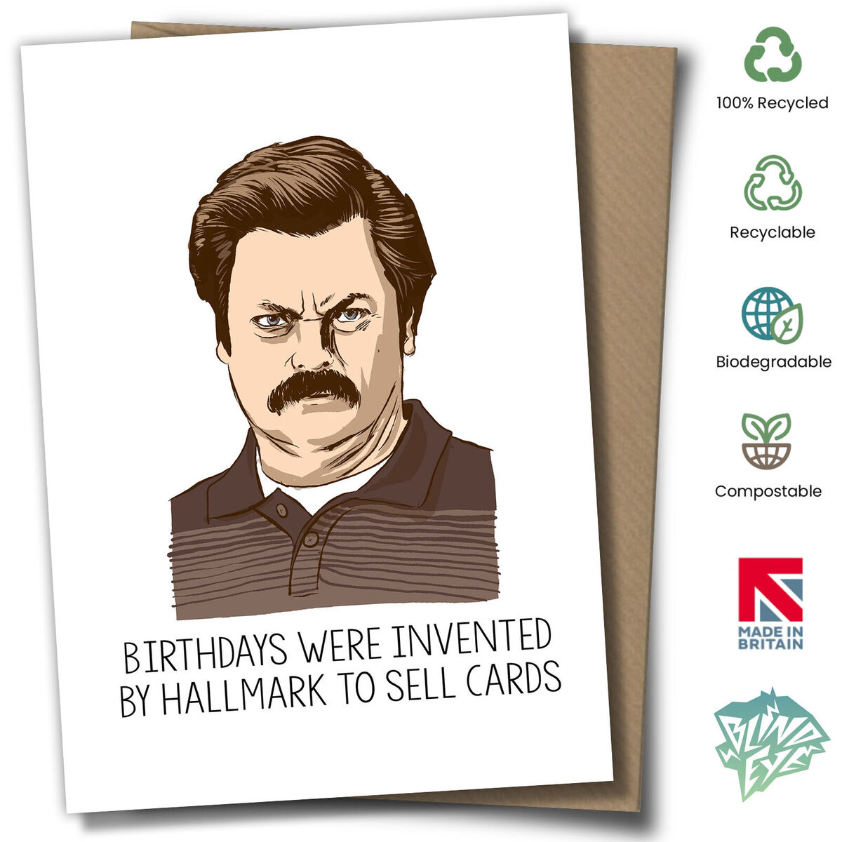 Ron Swanson Personalised Birthday Card - Parks And Rec Recreation inside Ron Swanson Birthday Card Printable