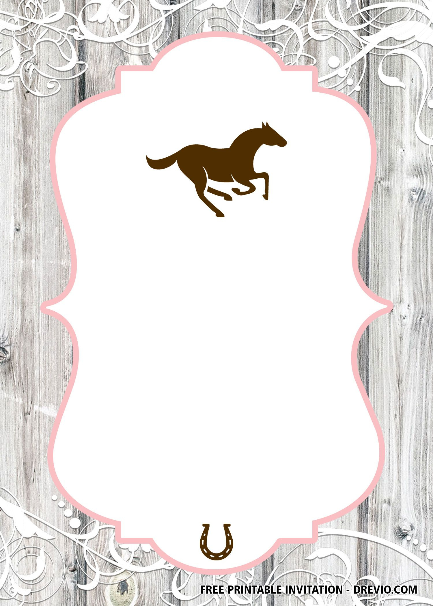 Saddle Up With Free Horse Invitation Templates with regard to Free Printable Horse Birthday Cards