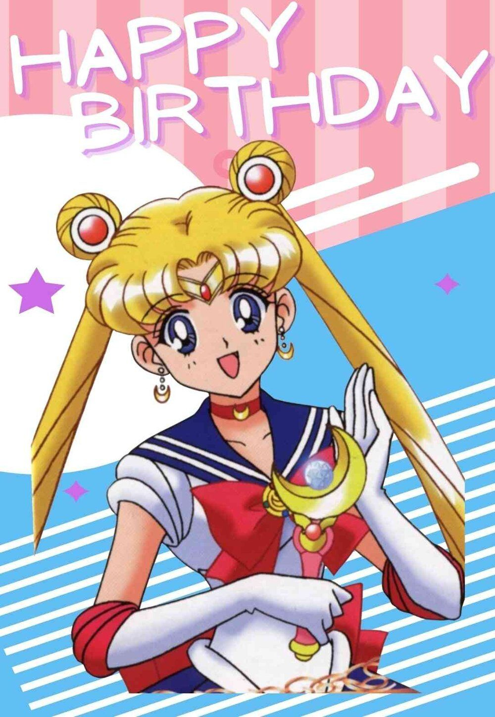 Sailor Moon Printable Birthday Cards — Printbirthday.cards with Anime Birthday Card Printable