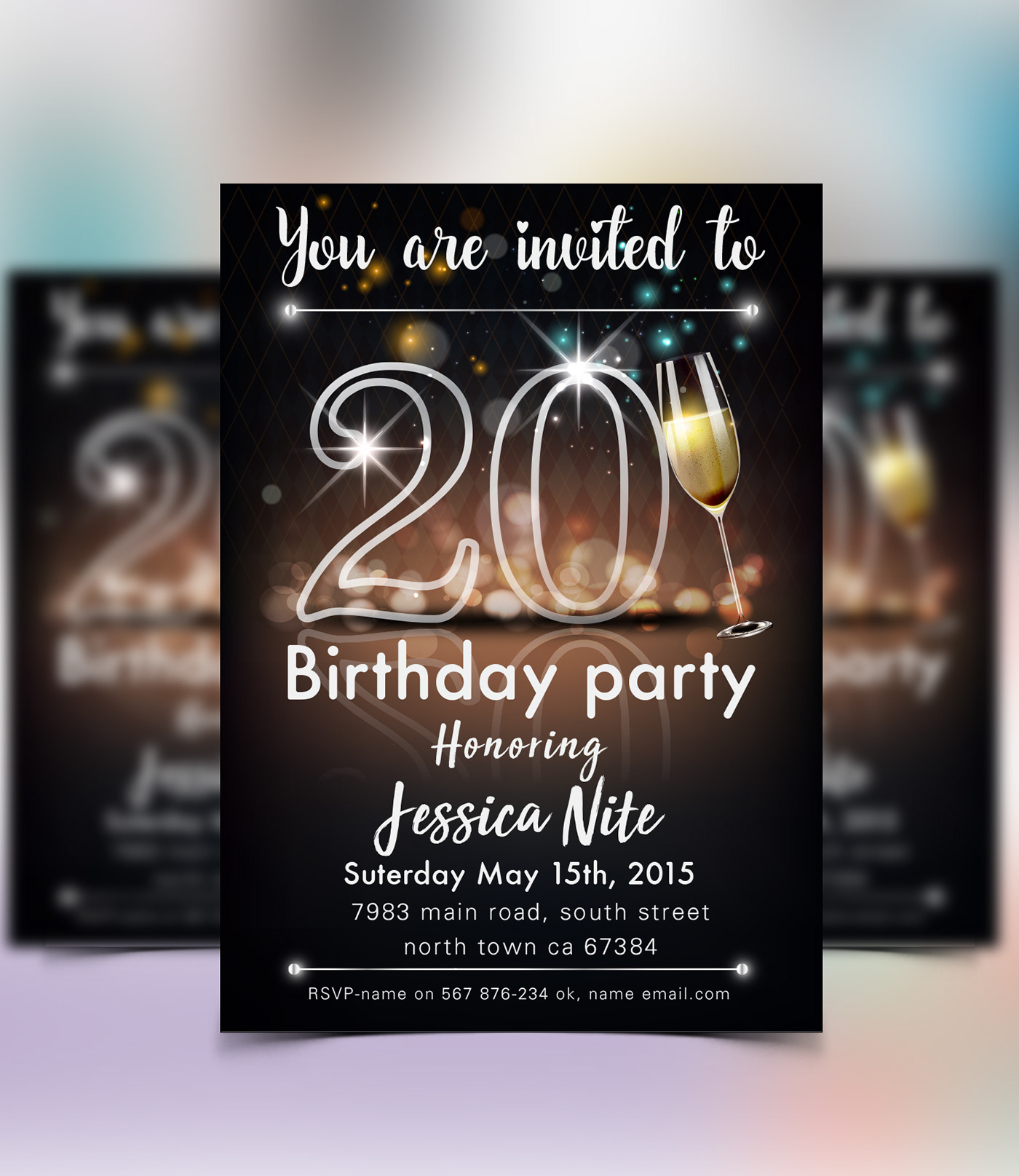 Save The Date, Birthday Invitation Template :: Behance in Free Printable Save The Date Birthday Cards Templates