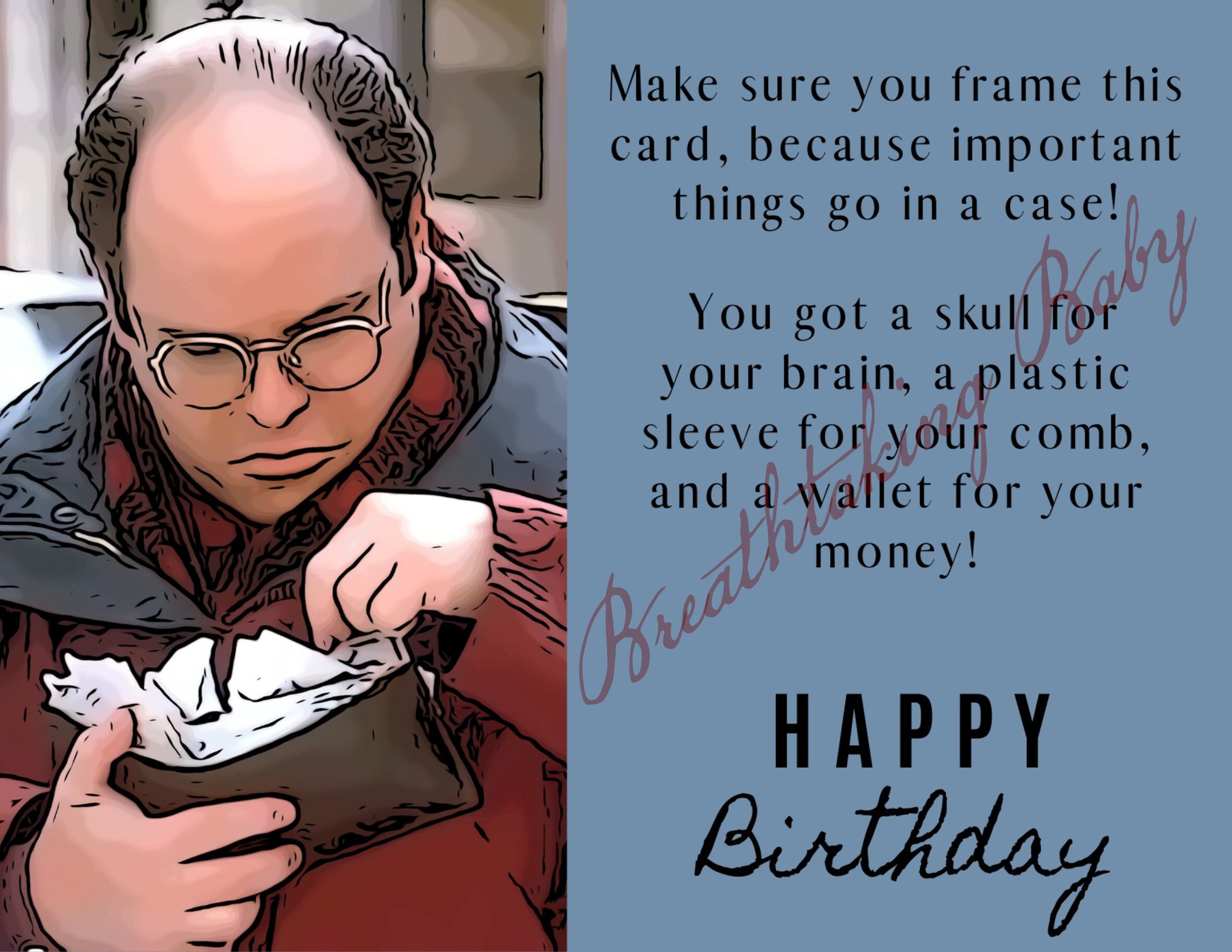 Seinfeld Fan Birthday Card | Printable | Digital File | Instant regarding Seinfeld Birthday Card Printable