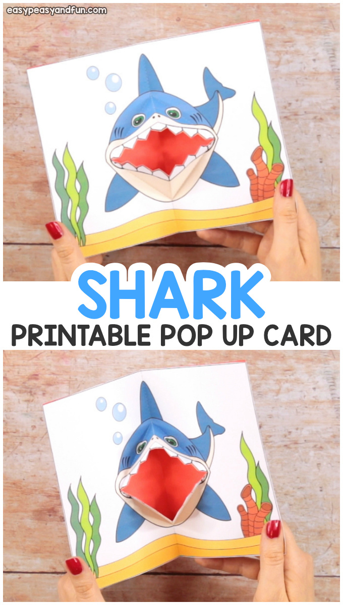 Shark Pop Up Card - Easy Peasy And Fun with Shark Birthday Card Printable Free