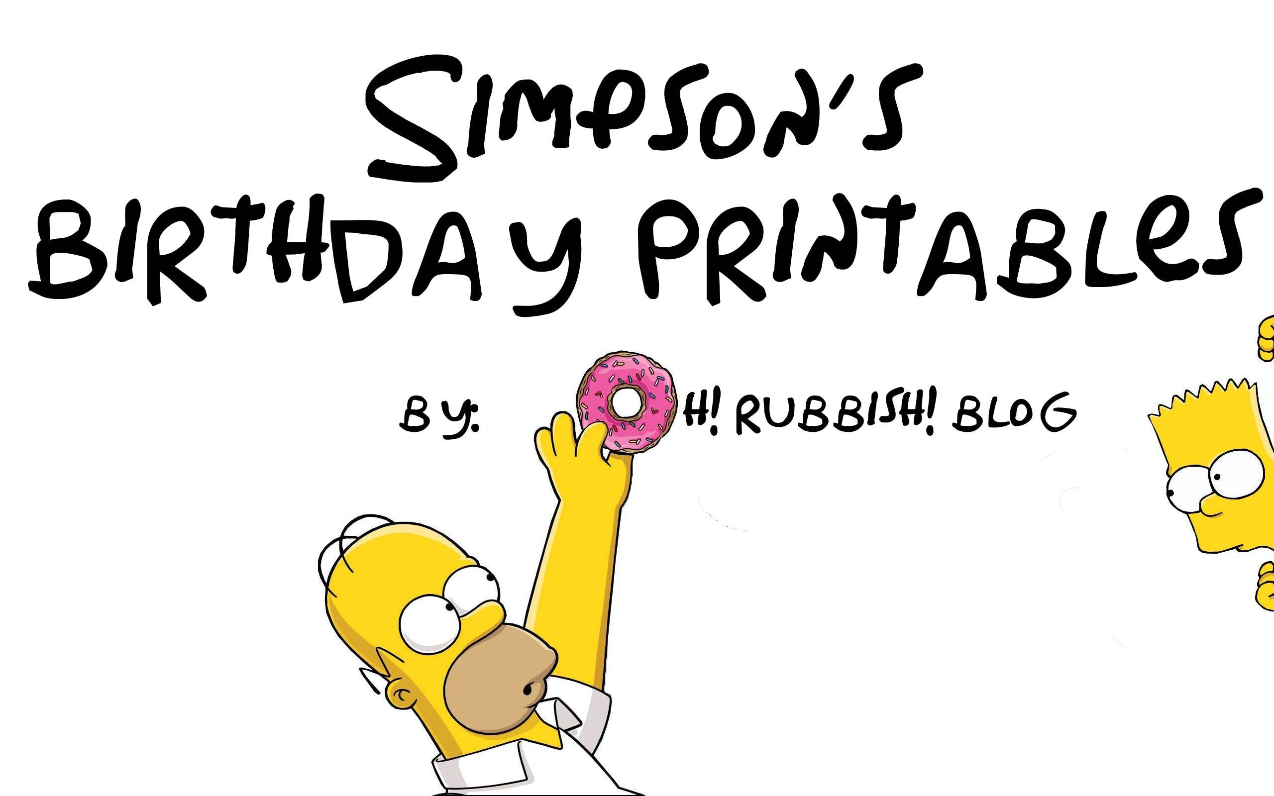 Simpsons Birthday Party Ideas :: Birthday Banner &amp; Duff Beer inside Simpsons Birthday Card Printable