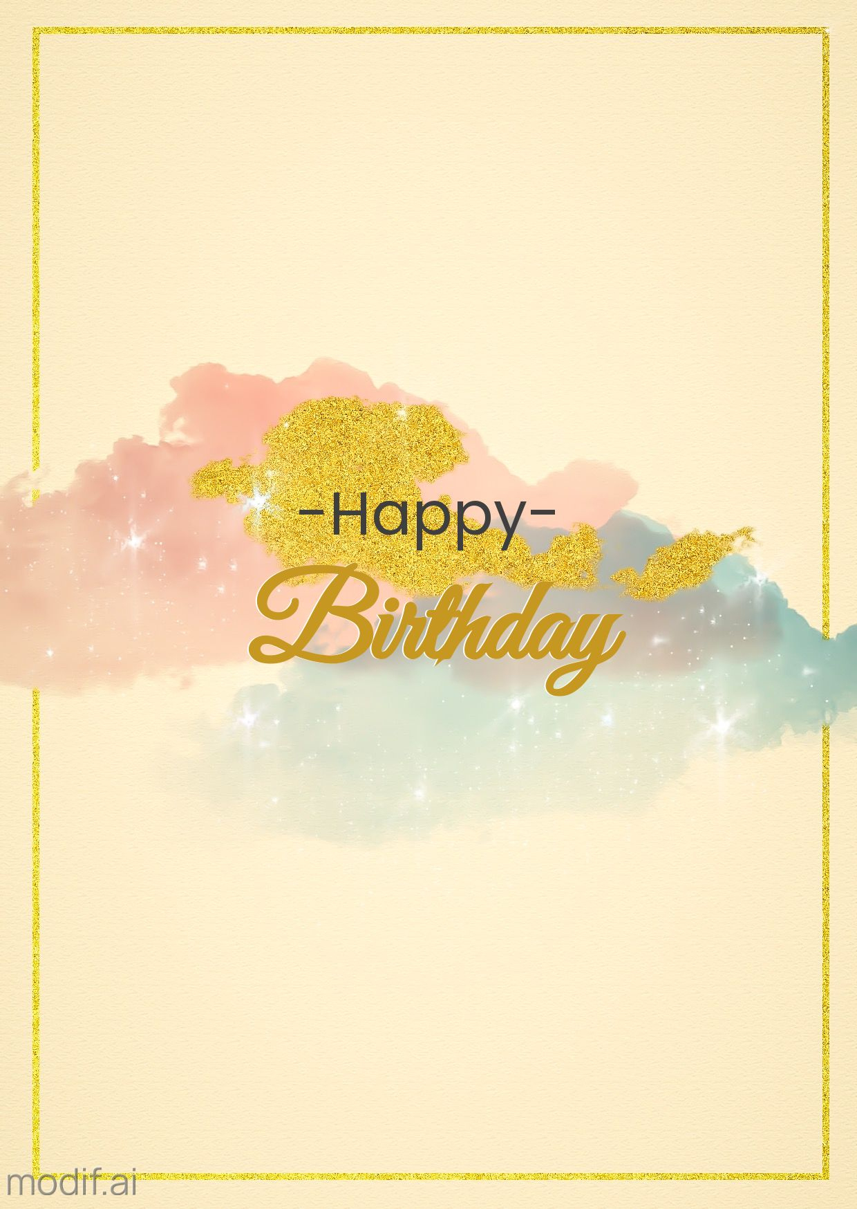 Sparkling Birthday Greeting Card Template - Mediamodifier for Happy Birthday Greeting Cards Printable