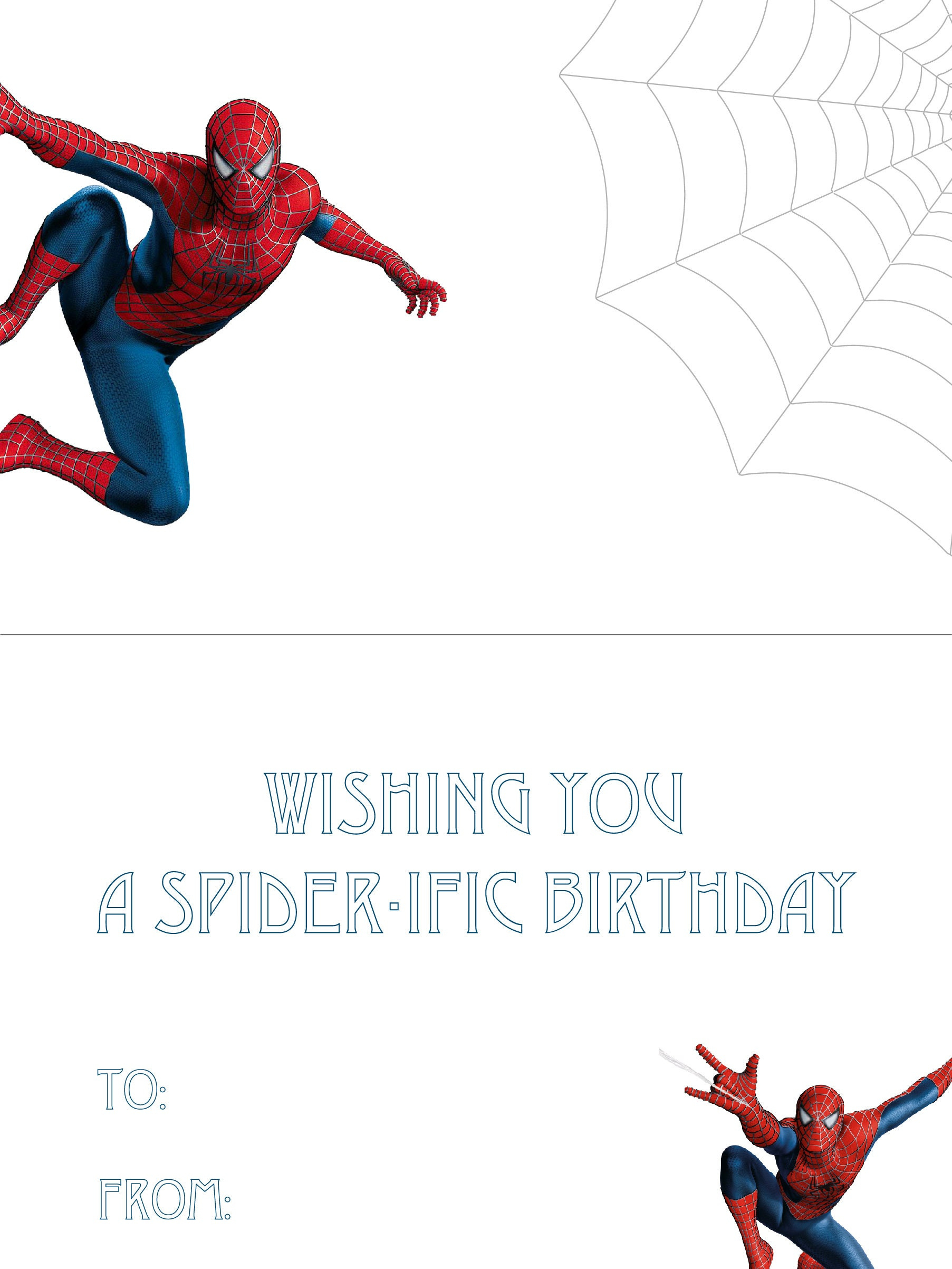 Spider Man Birthday Card Png &amp;amp; Svg File Instant Download - Etsy in Free Printable Spiderman Birthday Cards