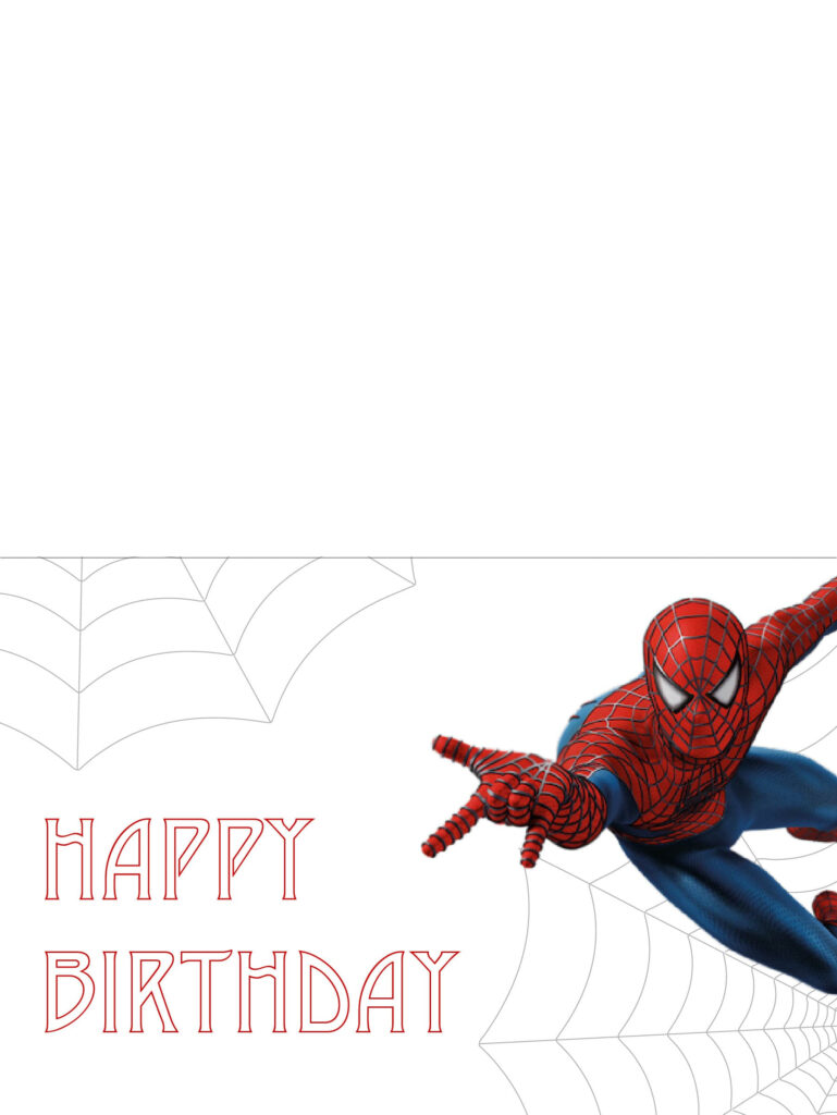 Spiderman Printable Birthday Card