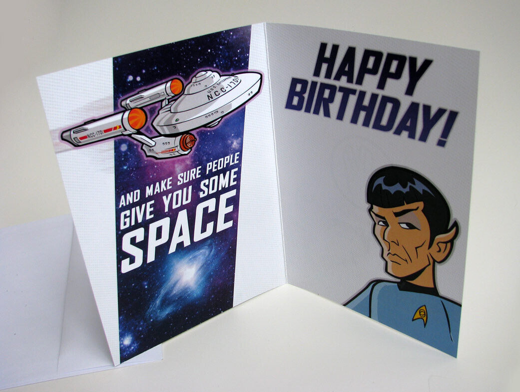 Spock Birthday Card Star Trek Premium 5&amp;quot; X 7&amp;quot; Funny Scifi Tv in Star Trek Birthday Cards Printable