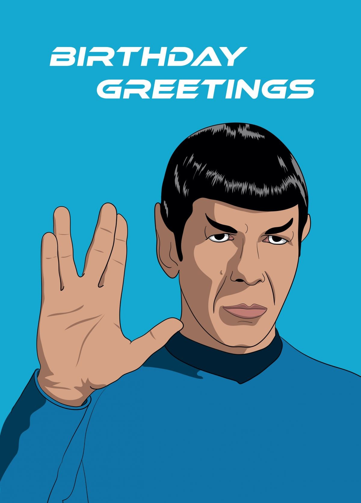 Spock Birthday Greetings Card | Scribbler throughout Free Printable Star Trek Birthday Cards