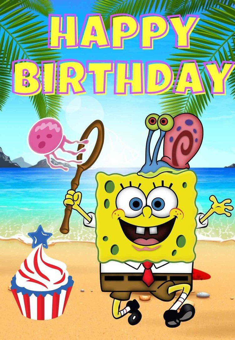 Spongebob Printable Birthday Cards — Printbirthday.cards within Spongebob Birthday Card Printable