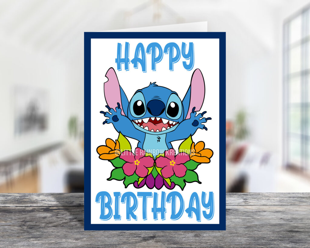 Stitch Birthday Card Printable