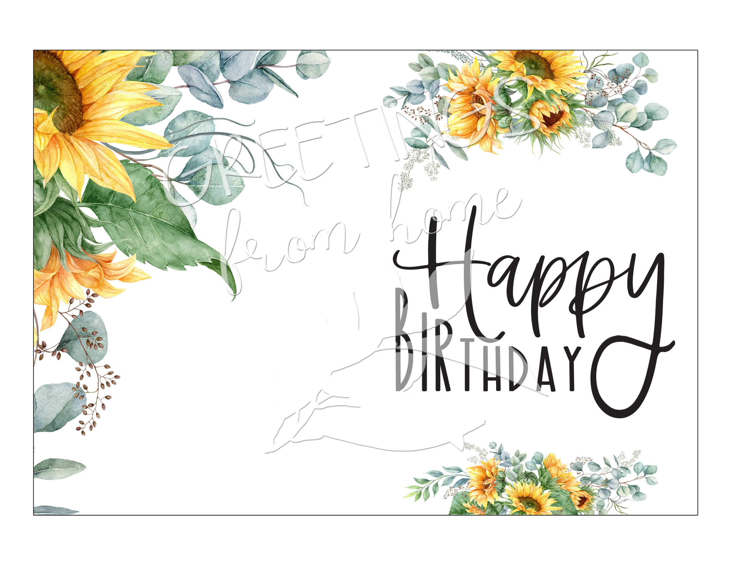 Sunflower Birthday Card, Sunflower Card, Printable Sunflower with Sunflower Birthday Card Printable