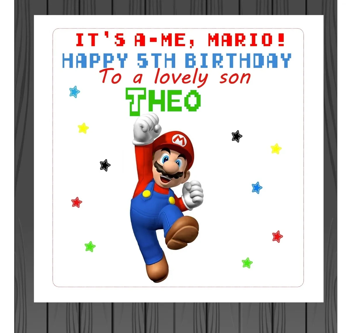 Super Mario Birthday Greetings Card Son Daughter Grandchild Godson Goddaughter for Mario Birthday Cards Printable