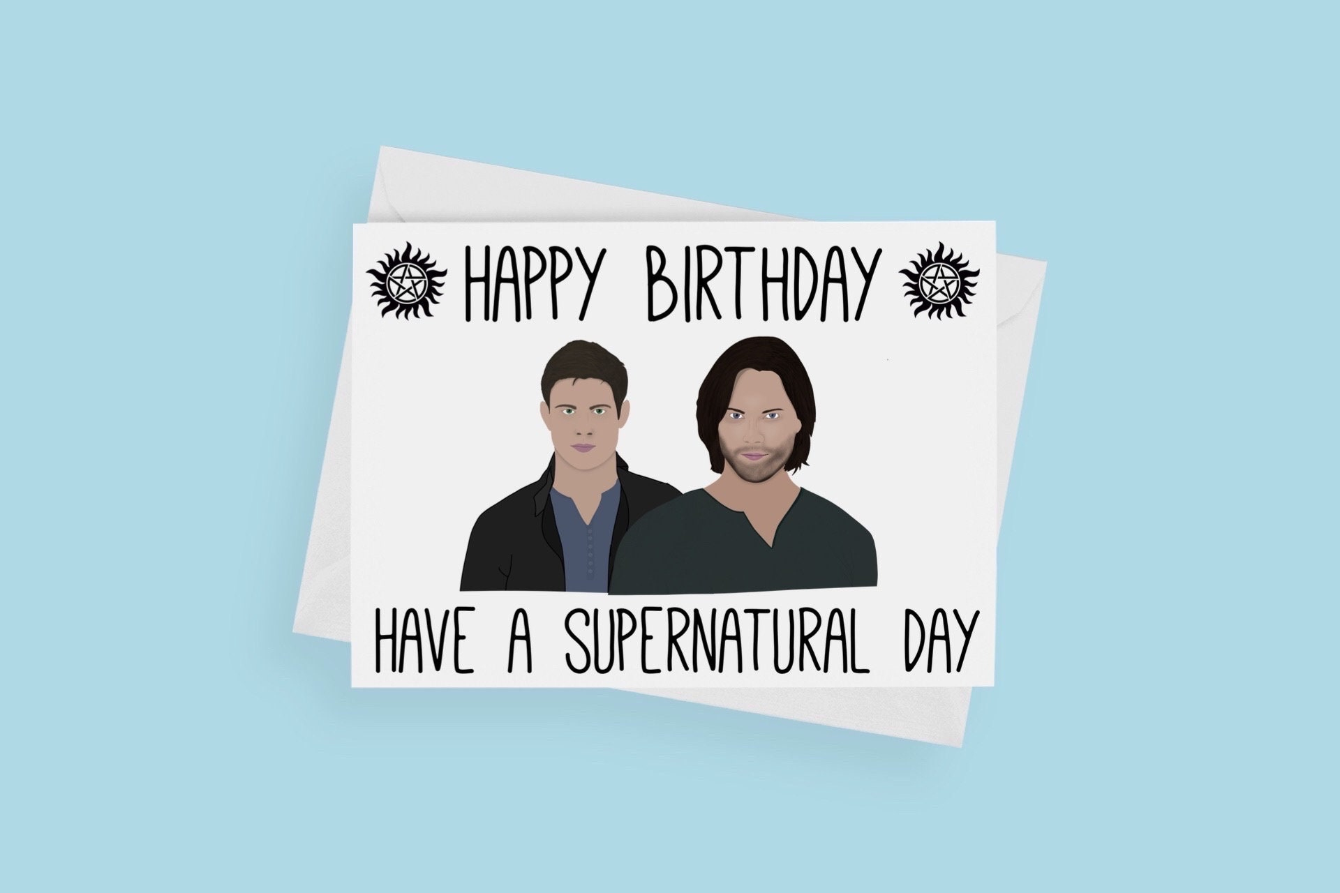 Supernatural Sam And Dean Birthday Card Greetings Card with Supernatural Birthday Card Printable