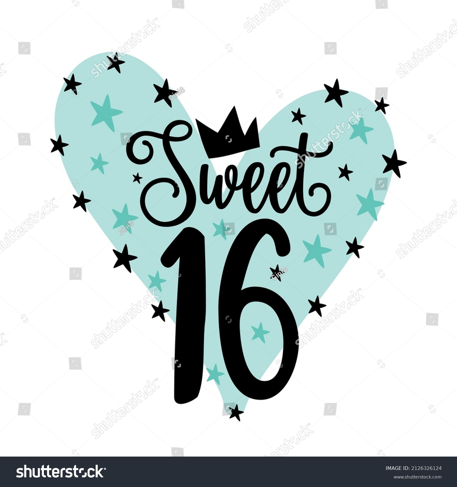 Sweet 16 Fashionable Decoration Birthday Good Stock Vector pertaining to Sweet Sixteen Printable Birthday Cards