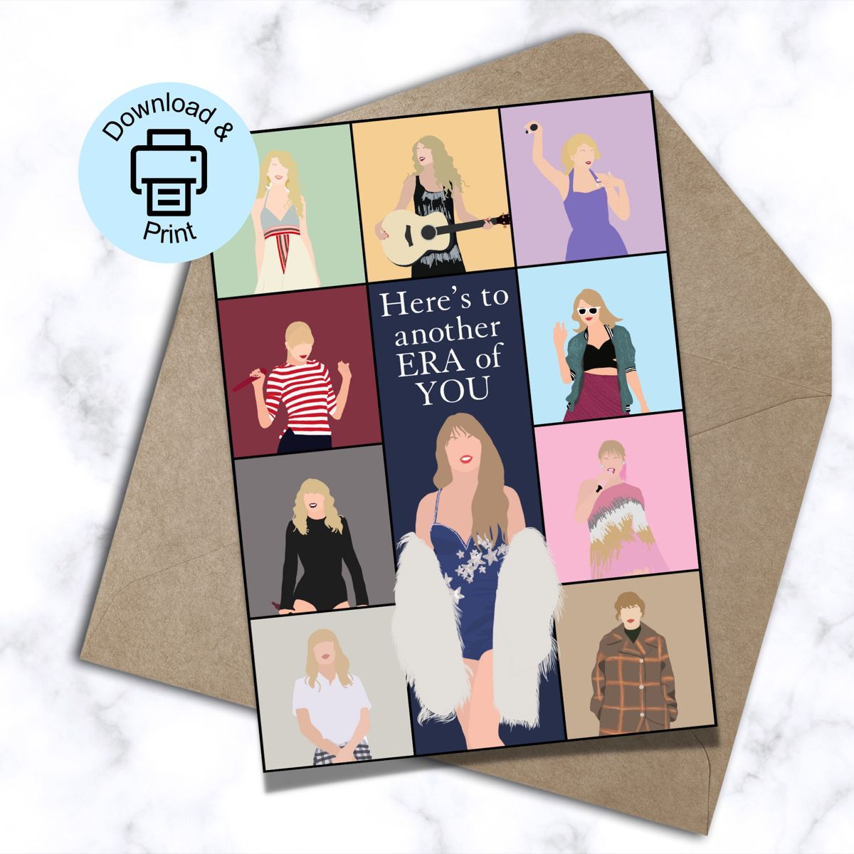 Taylor Swift Eras Tour Birthday Card for Taylor Swift Birthday Card Free Printable