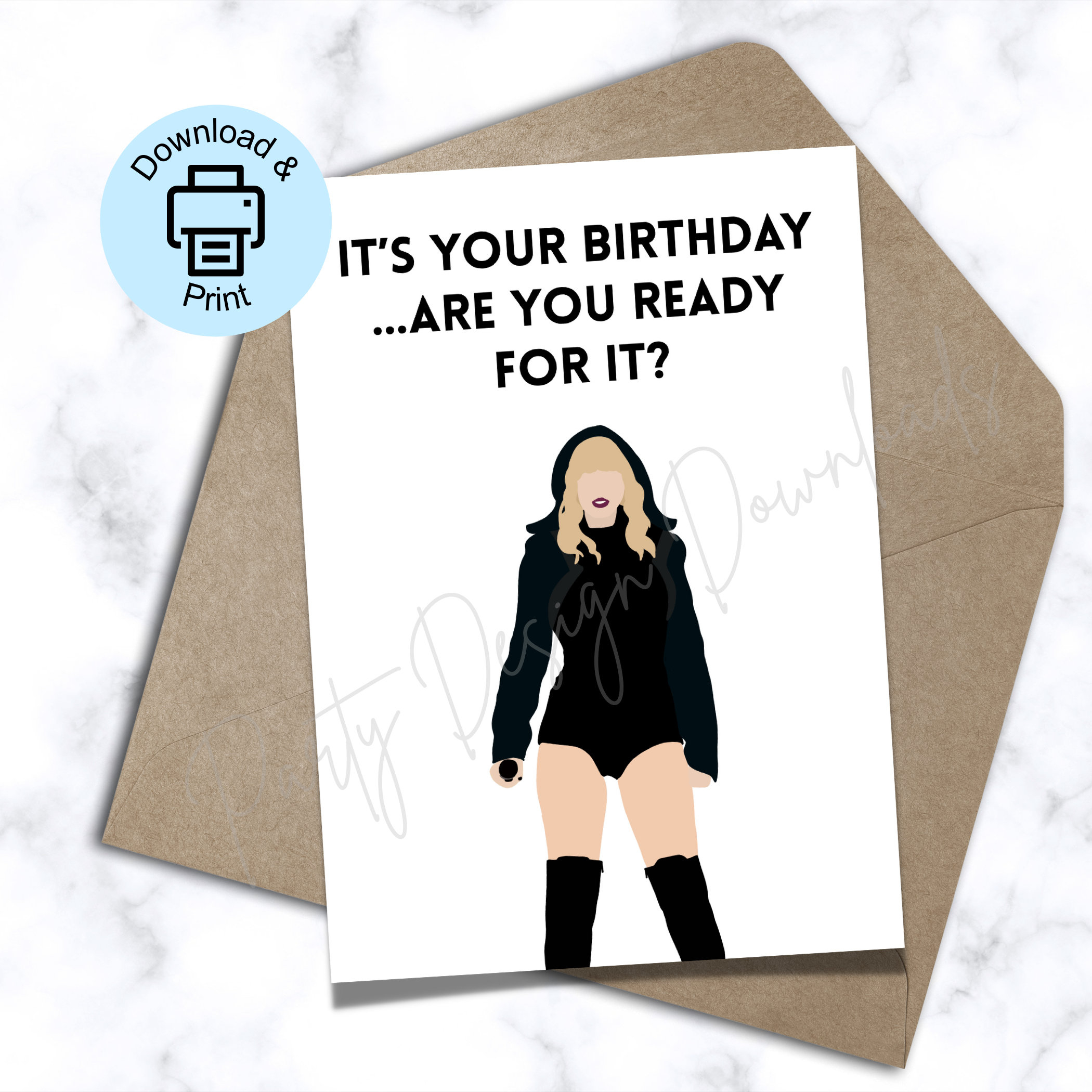 Taylor Swift Printable Birthday Card, Swiftie Birthday Card with Taylor Swift Birthday Card Printable