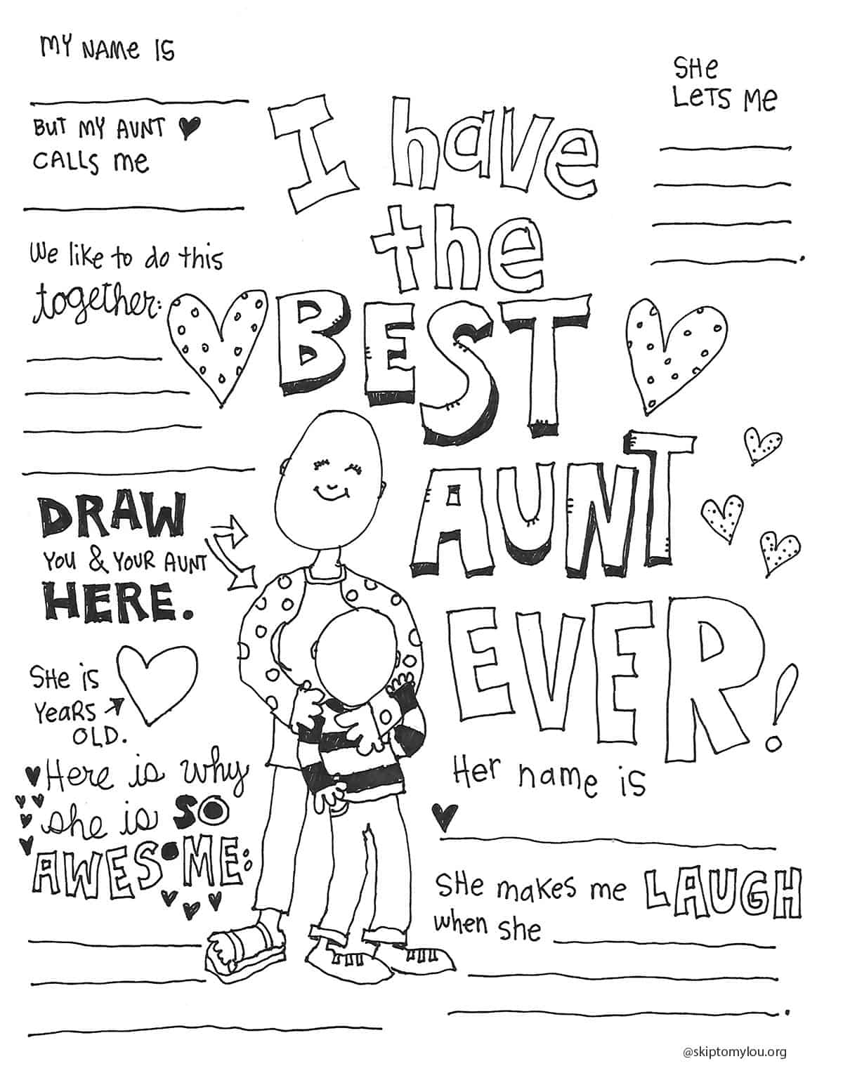 The Best Aunt Coloring Page | Skip To My Lou throughout Free Printable Coloring Birthday Cards For Aunt