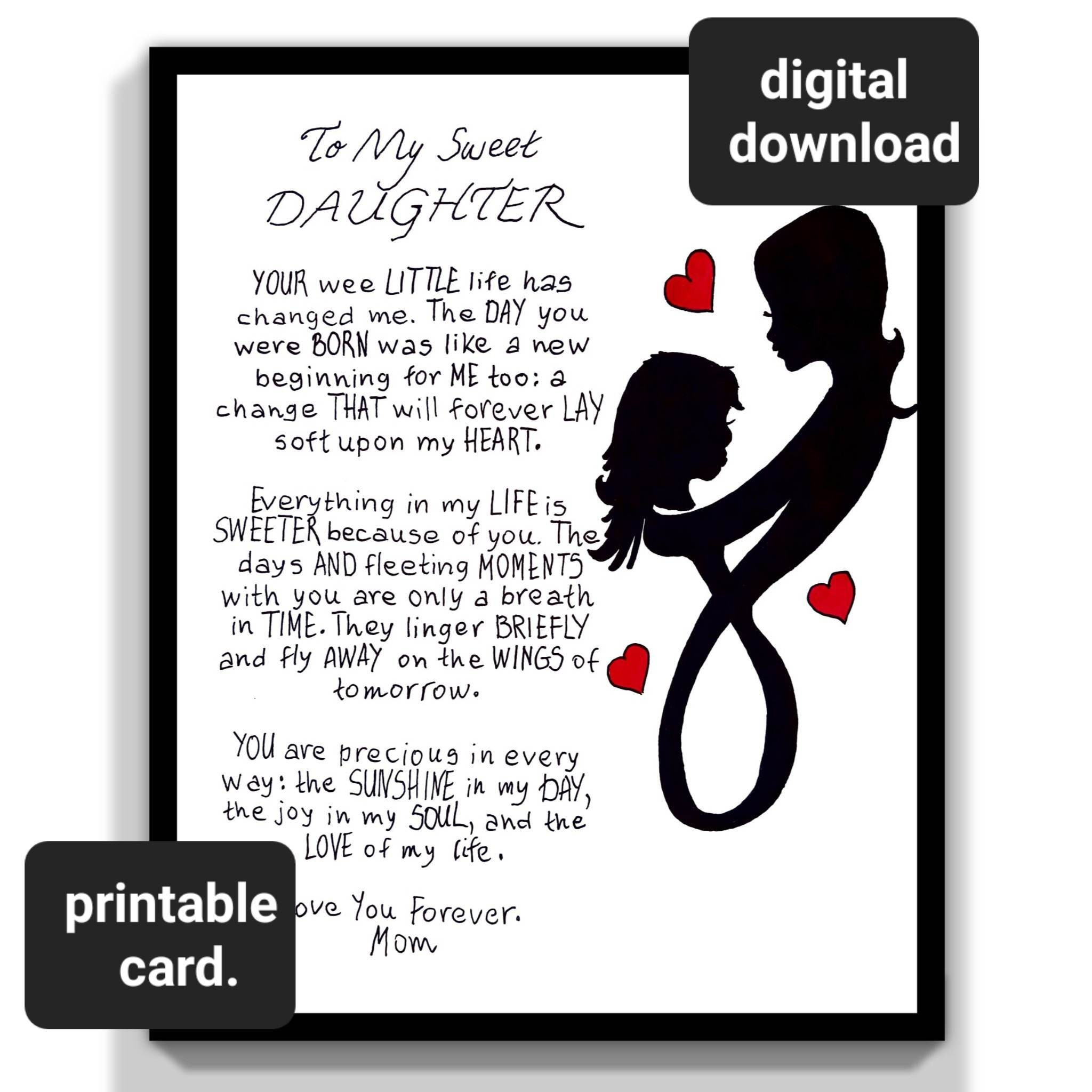 To My Daughter Birthday Card. Printable Daughter Birthday Gift throughout Birthday Card For Daughter Printable