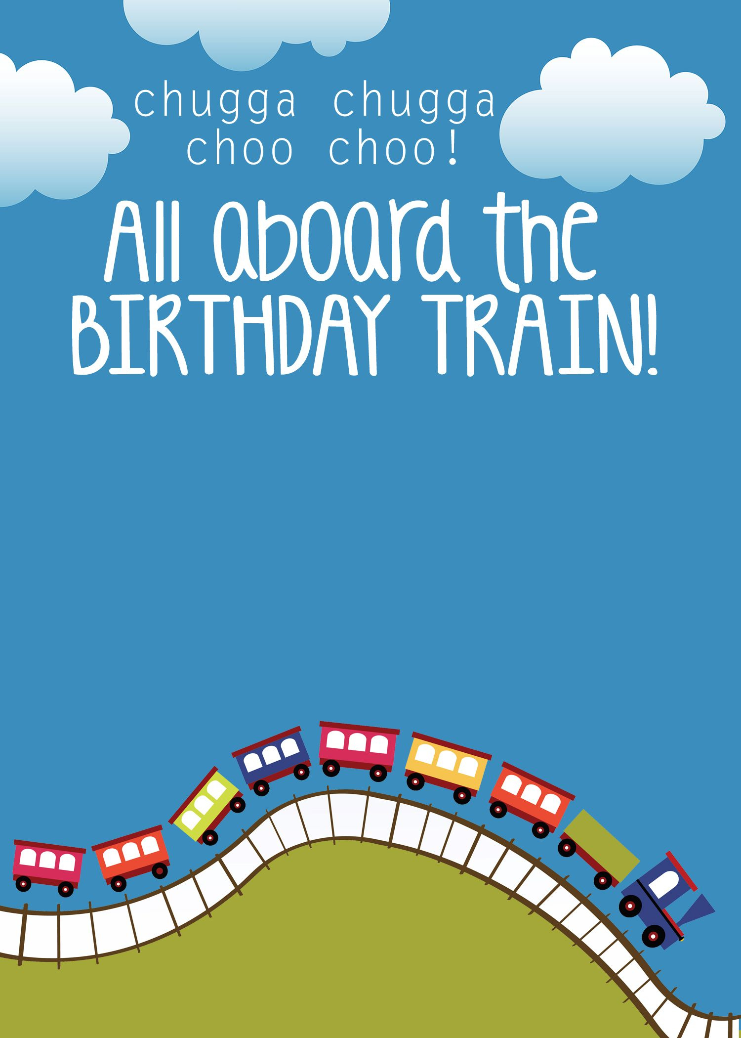 Train Birthday Party With Free Printables in Train Birthday Card Printable