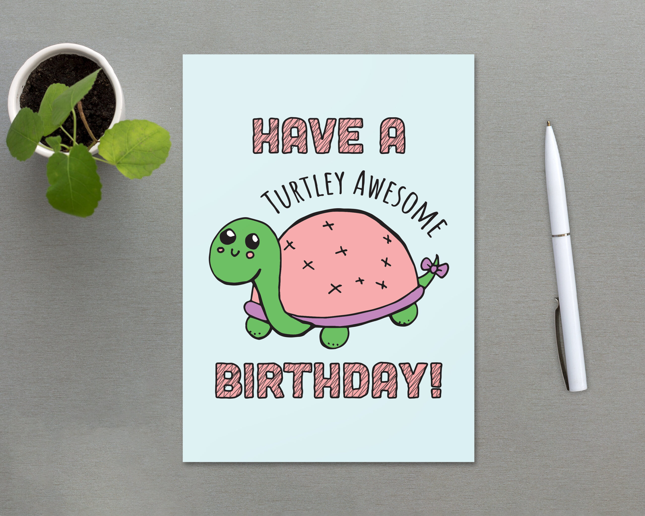 Turtle Birthday Card, Turtley Awesome Birthday, Printable Birthday regarding Turtle Birthday Cards Printable