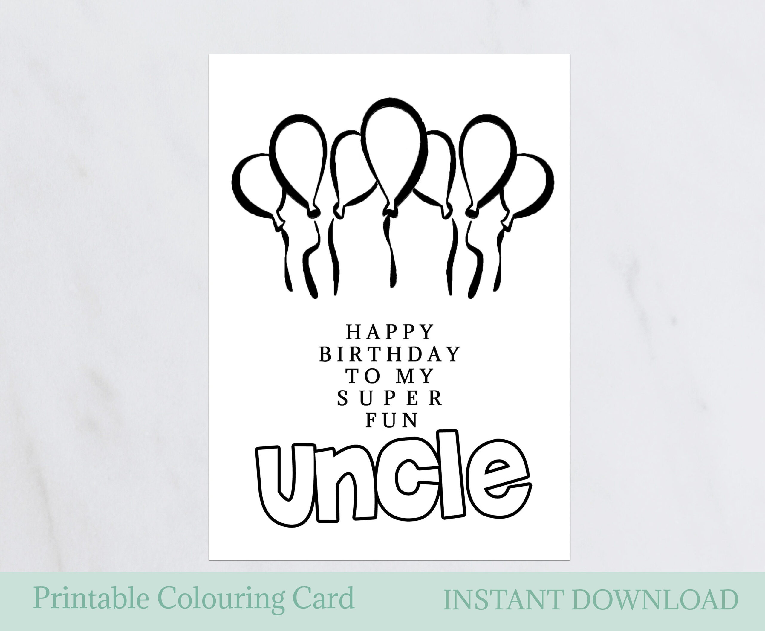 Uncle Birthday Card, Diy Coloring Card Activity, Children&amp;#039;S with regard to Uncle Birthday Cards Printable