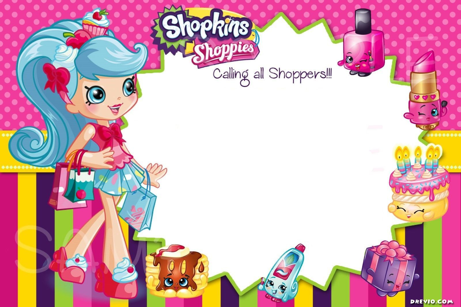 Updated – Free Printable Shopkins Birthday Invitation Template with Shopkins Birthday Card Printable