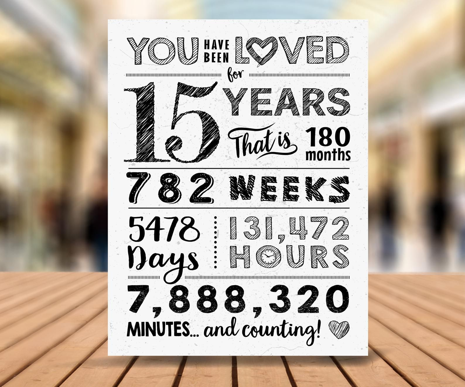 You Have Been Loved 15 Years! 15Th Birthday Printable Sign / 15Th intended for Happy 15th Birthday Cards Printable