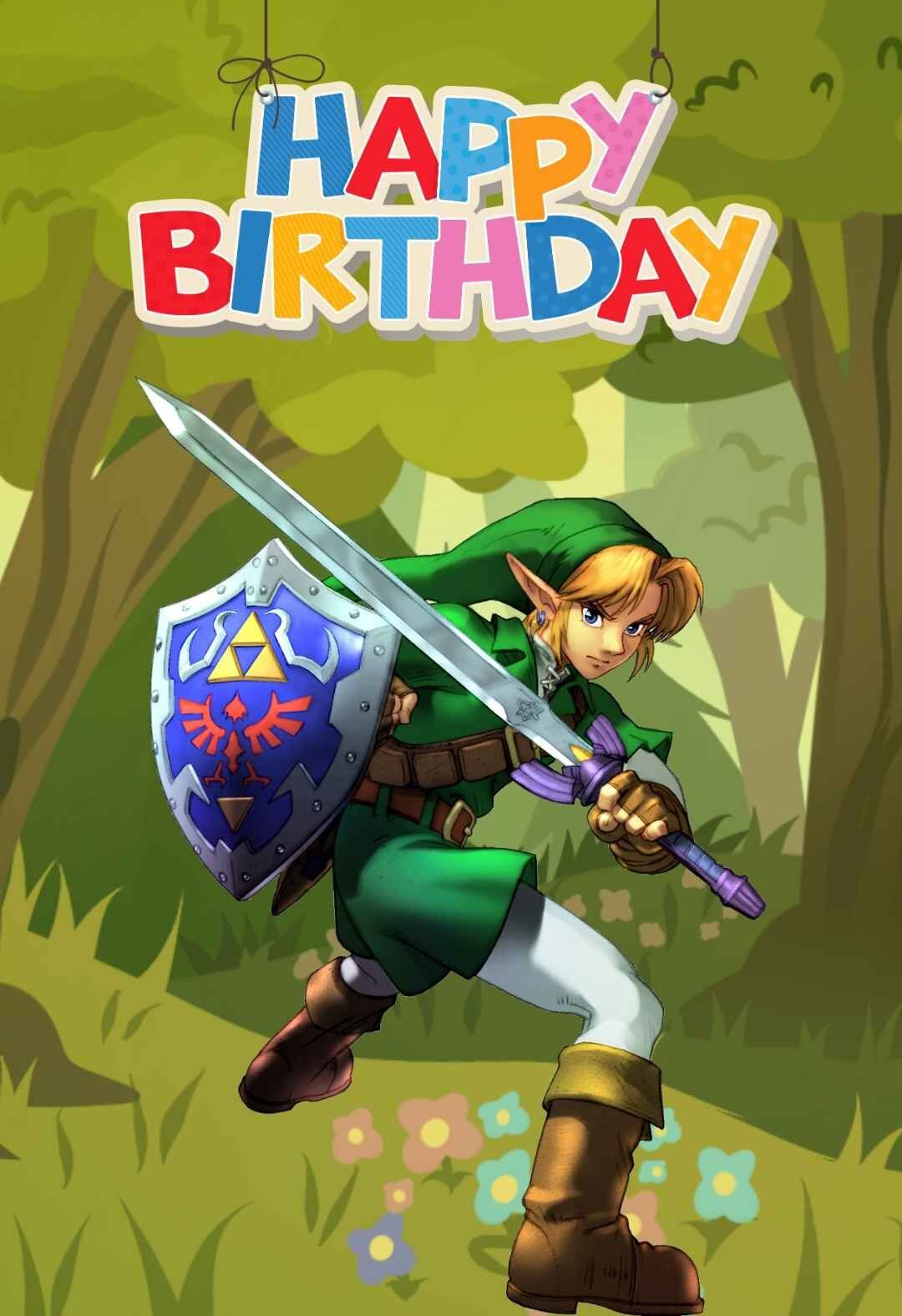 Zelda Printable Birthday Cards — Printbirthday.cards in Legend Of Zelda Birthday Card Printable Free