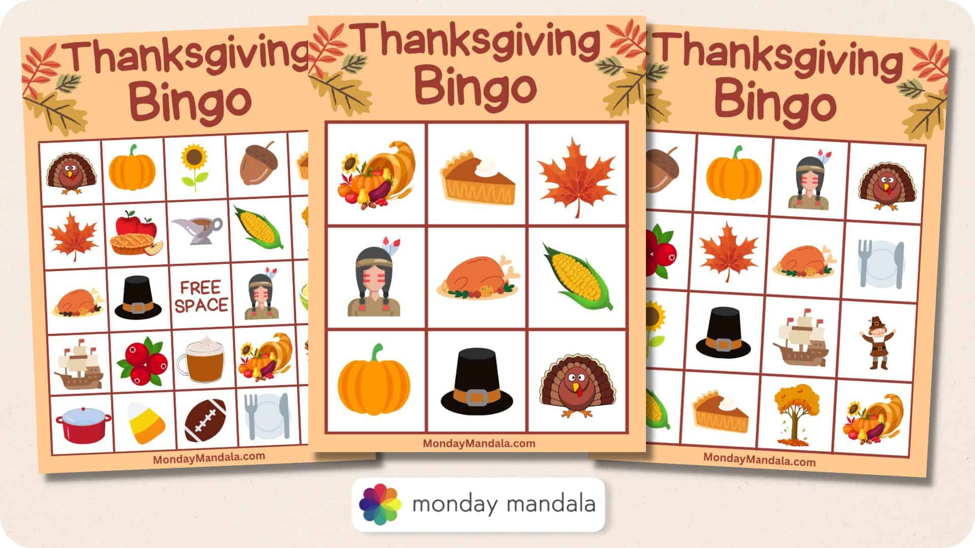 180 Thanksgiving Bingo Cards (Free Pdf Printables) inside Free Thanksgiving Bingo Cards