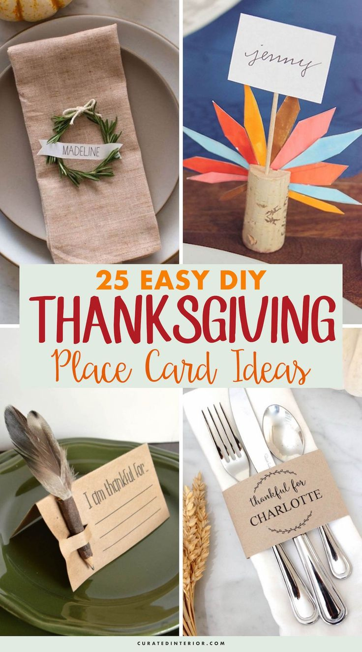 25 Awesome Diy Thanksgiving Place Card Ideas for Diy Place Cards Thanksgiving