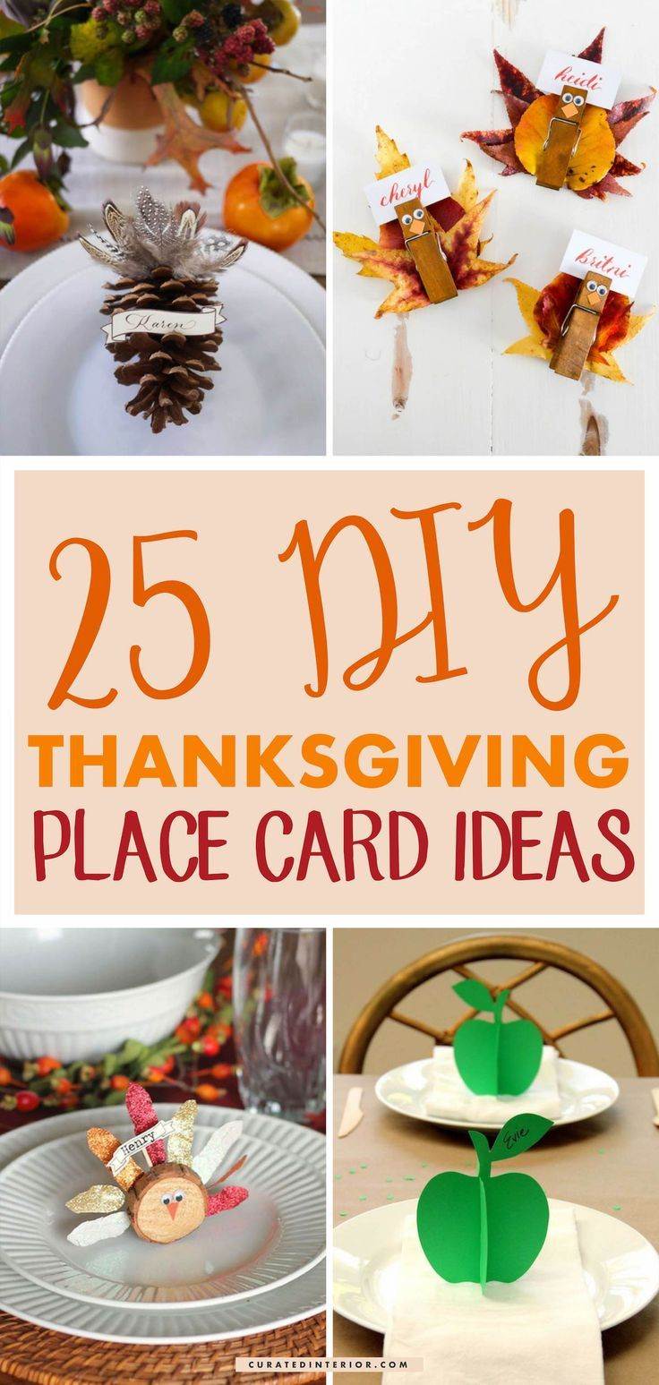 25 Awesome Diy Thanksgiving Place Card Ideas intended for Thanksgiving Diy Place Cards