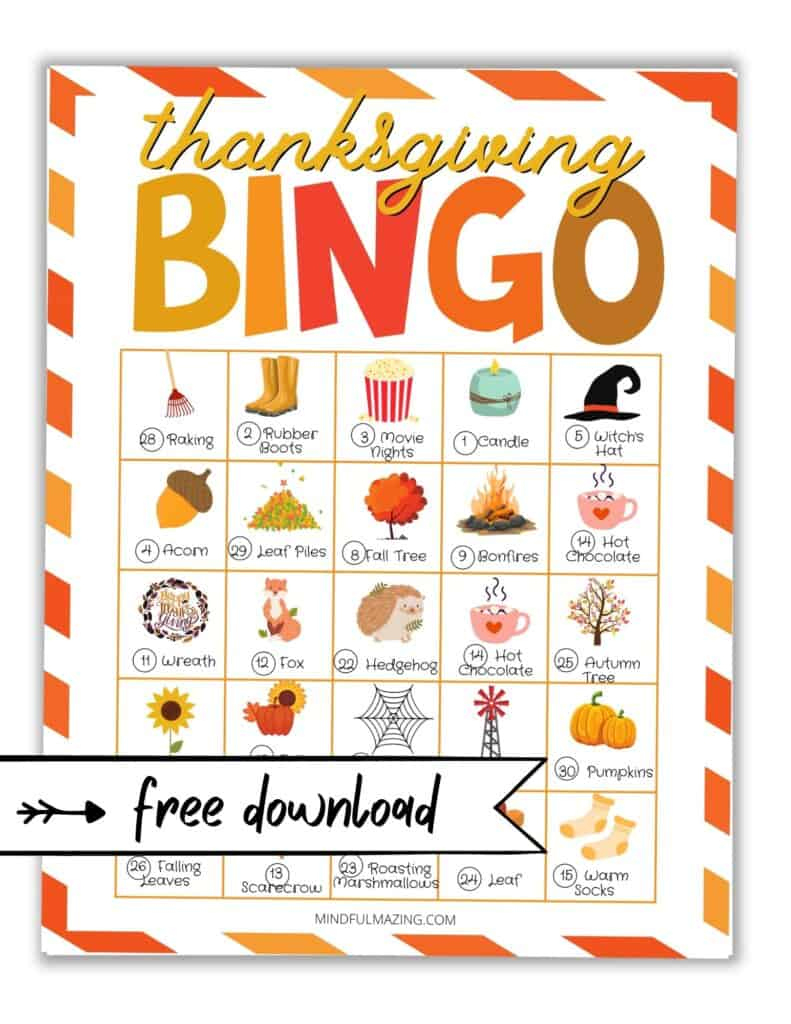 30 Free Printable Thanksgiving Bingo Cards For Kids throughout Free Thanksgiving Bingo Cards