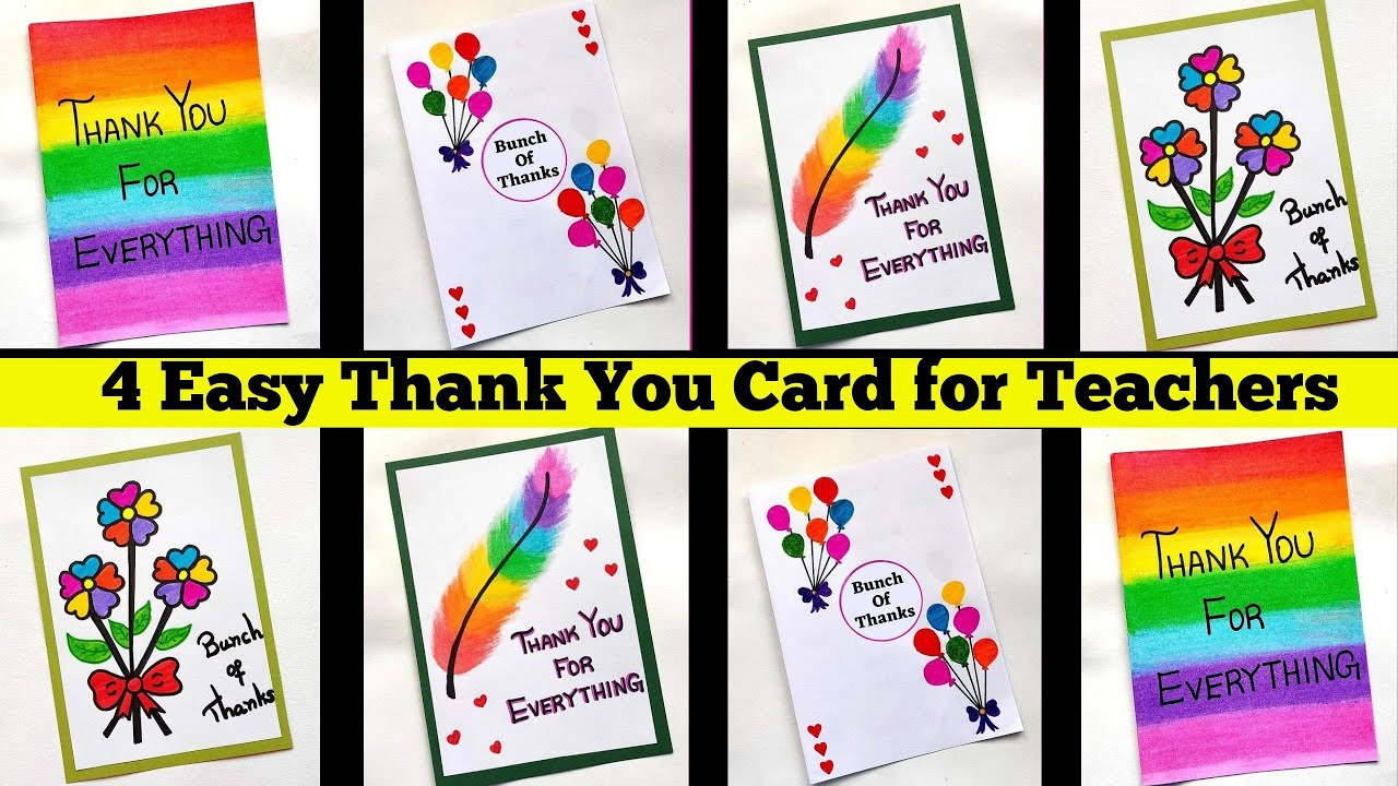 4 Easy Thank You Card For Teachers | Handmade Thanks Giving Card | Diy Card Ideas | Greeting Card regarding Thanksgiving Cards Ideas For Teachers