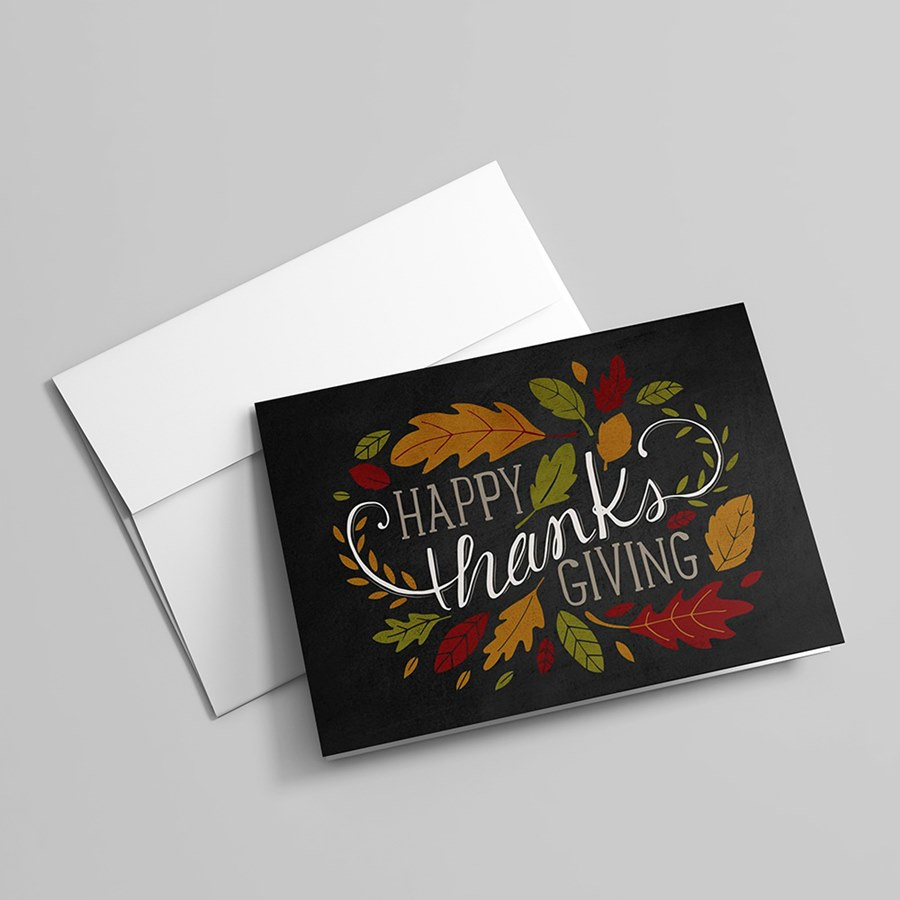 Breezy Fall Leaves - Thanksgiving Greeting Cardscardsdirect pertaining to Black Thanksgiving Cards