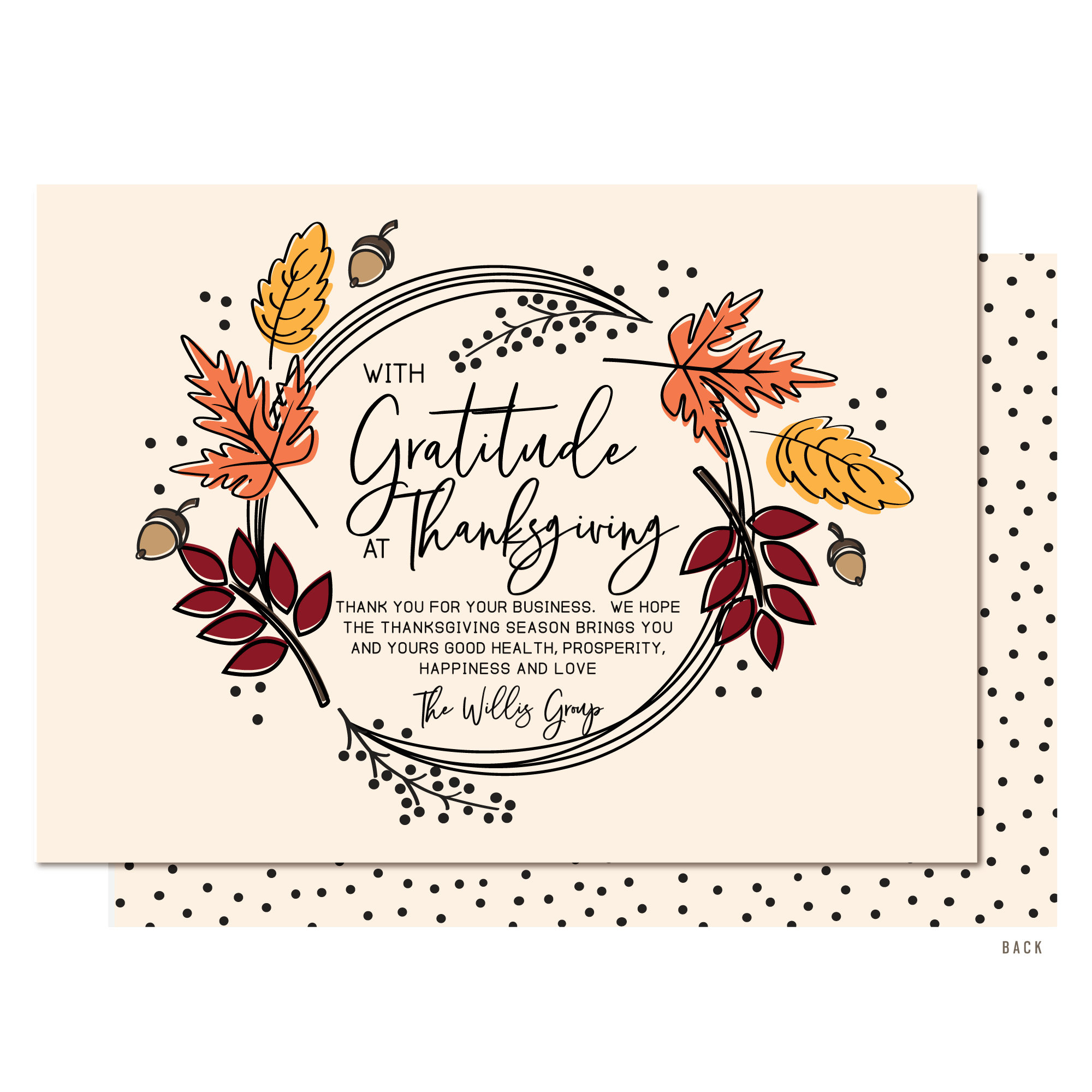 Business Thanksgiving Cards, Fall Corporate Thankful Gratitude in Thanksgiving Cards For Business