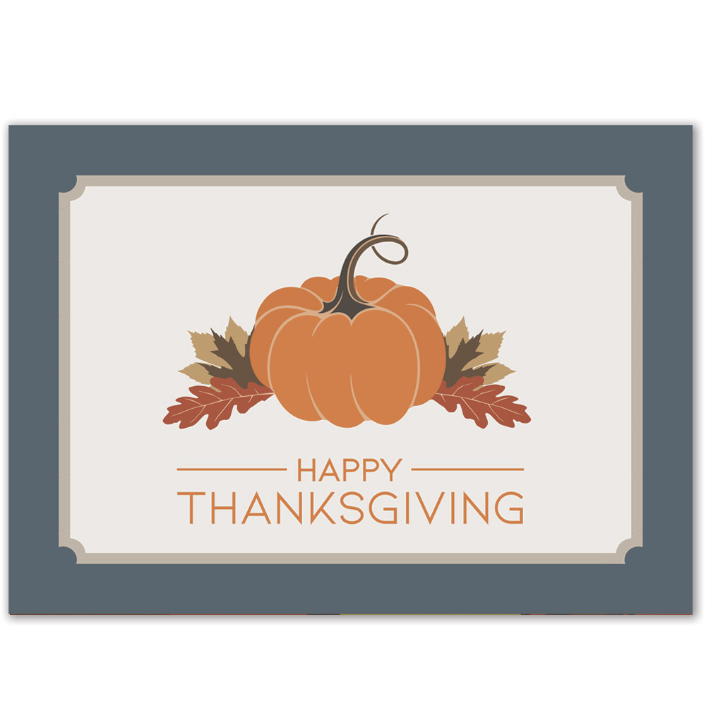 Classic Thanksgiving Pumpkin Greeting Card - 5068 | Warwick inside Holiday Cards Thanksgiving