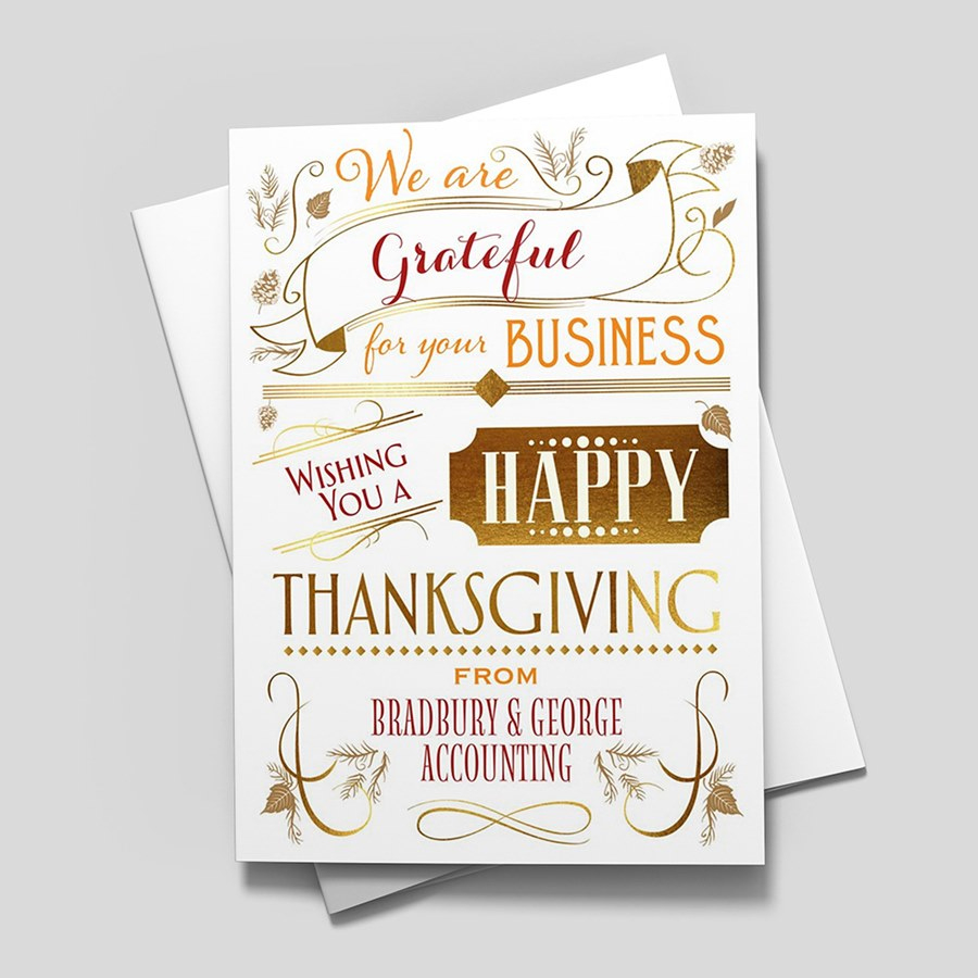 Colorful Business Thanks - Thanksgiving Greeting Cardscardsdirect pertaining to Happy Thanksgiving Business Cards