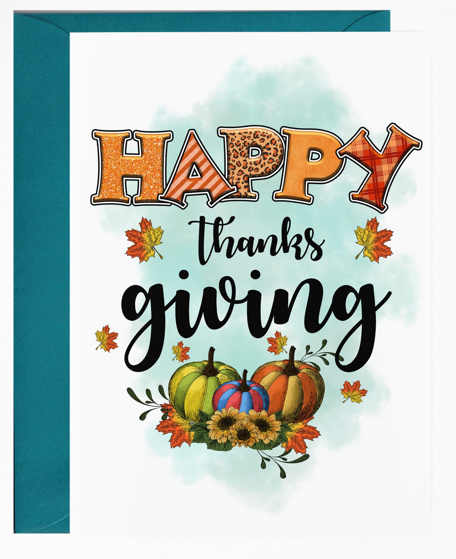 Colorful Thanksgiving Cards, Greeting Card For Thanksgiving - Etsy.de in Cards For Thanksgiving