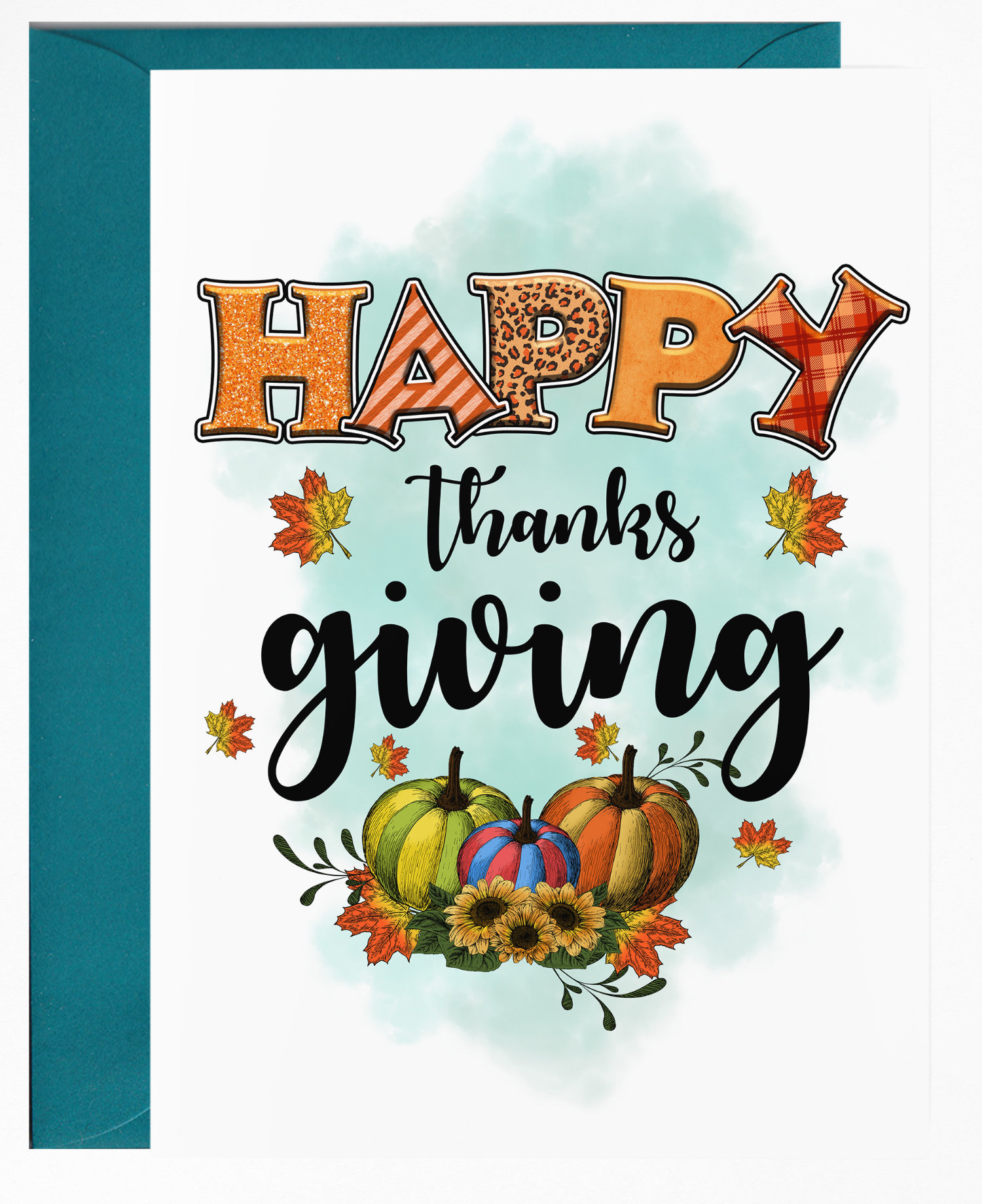 Colorful Thanksgiving Cards, Greeting Card For Thanksgiving - Etsy.de inside Printed Thanksgiving Cards