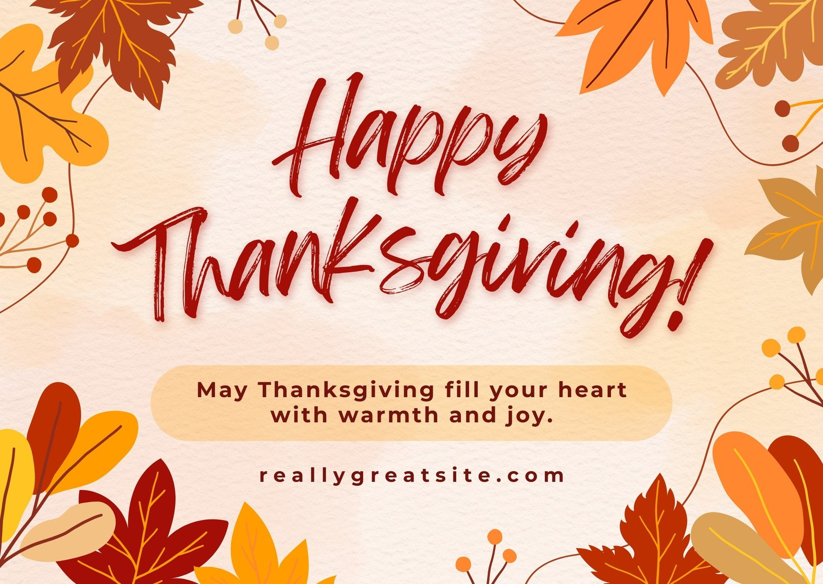 Design And Print Custom Landscape Thanksgiving Cards | Canva in Best Thanksgiving Cards