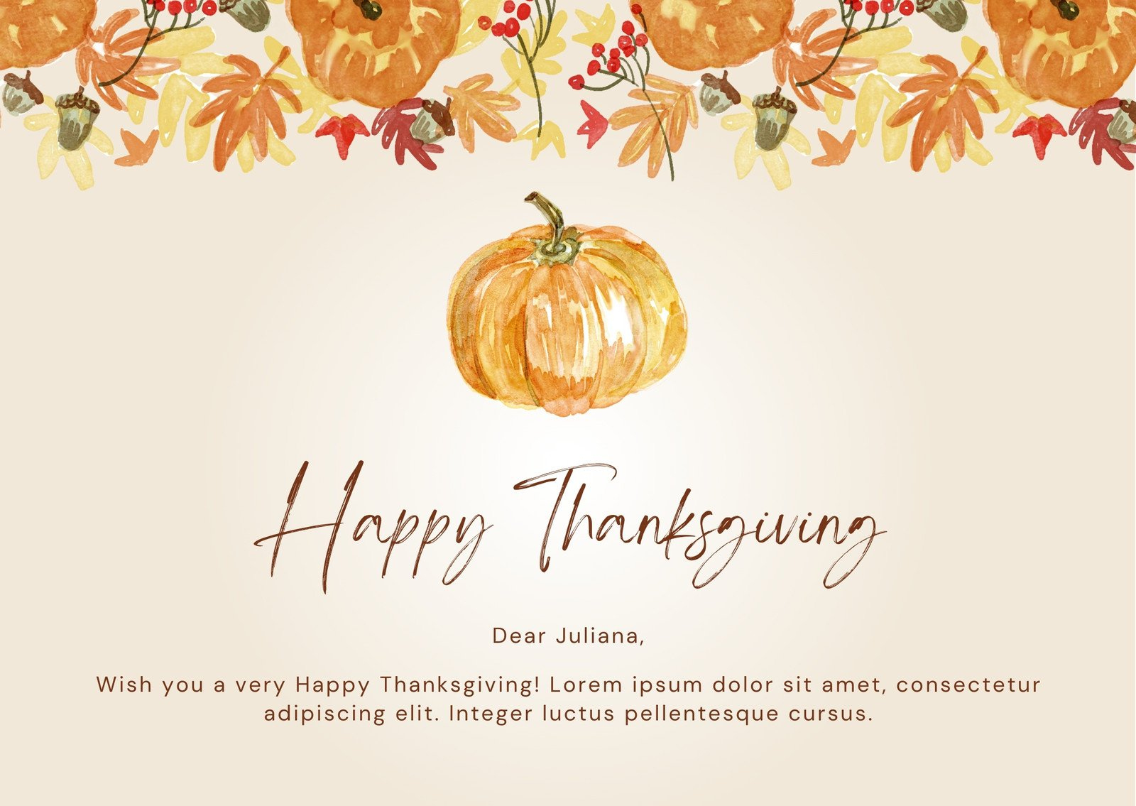 Design And Print Custom Landscape Thanksgiving Cards | Canva with regard to Best Thanksgiving Cards