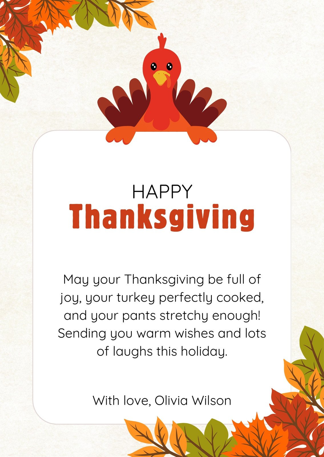 Design And Print Custom Portrait Thanksgiving Cards | Canva intended for Email Thanksgiving Cards