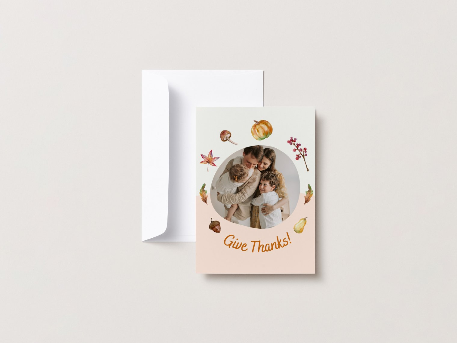 Design And Print Custom Portrait Thanksgiving Cards | Canva with regard to Personalised Thanksgiving Cards