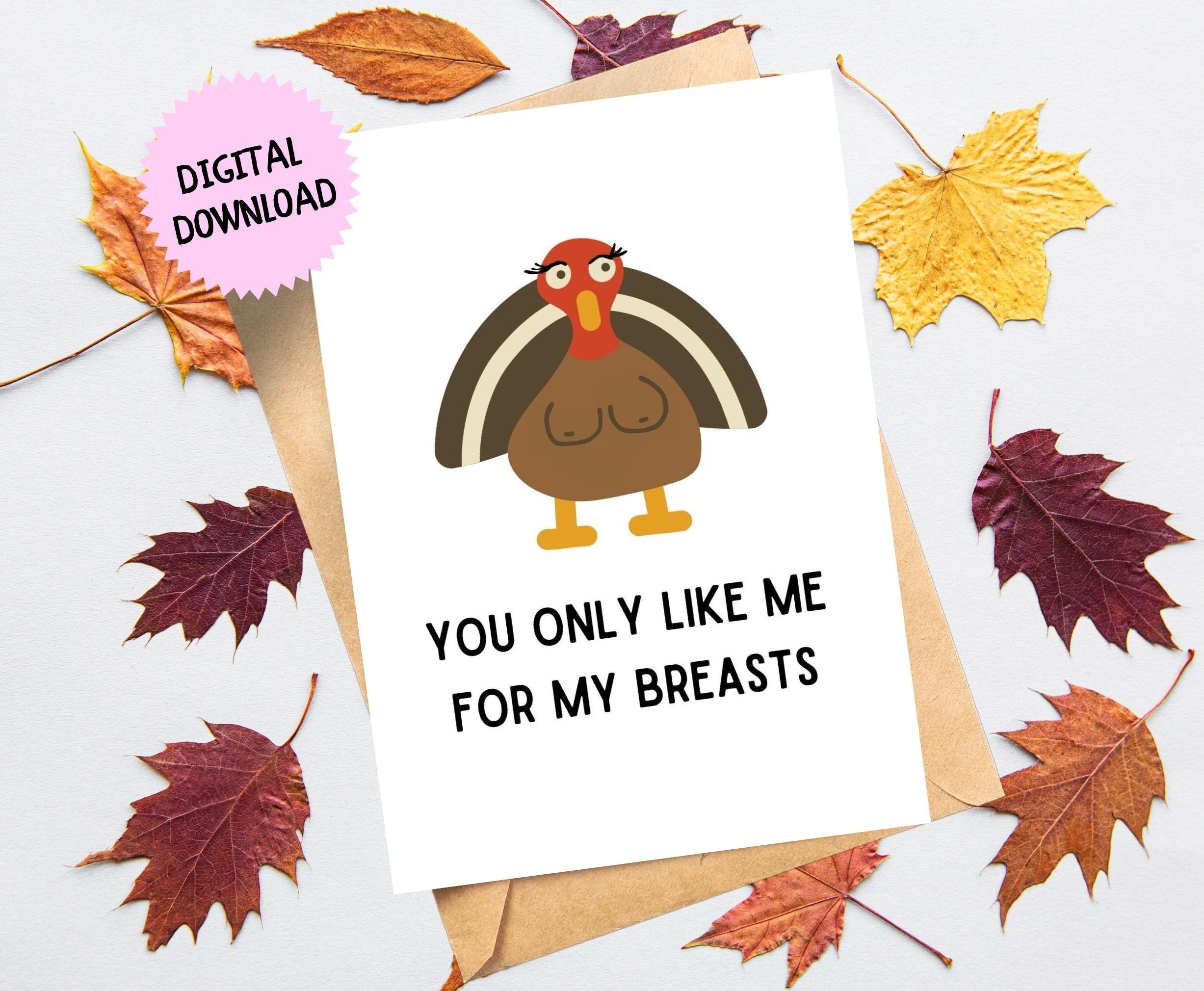 Dirty Turkey Pun - Etsy pertaining to Naughty Thanksgiving Cards