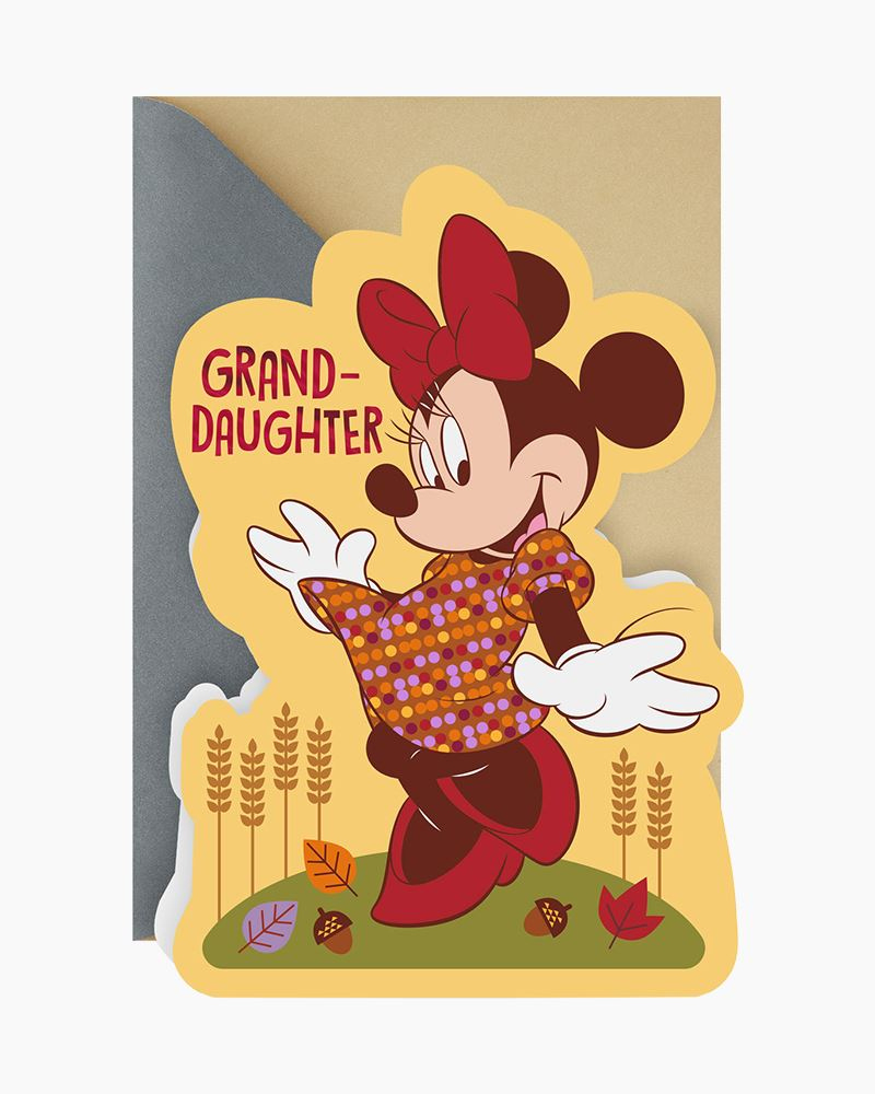 Disney Minnie Mouse Thanksgiving Card For Granddaughter inside Granddaughter Thanksgiving Cards