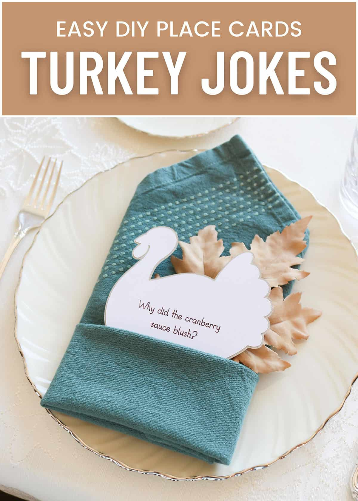 Diy Thanksgiving Place Cards: Funny Turkey Jokes - Aubree Originals for Fun Thanksgiving Place Cards Ideas